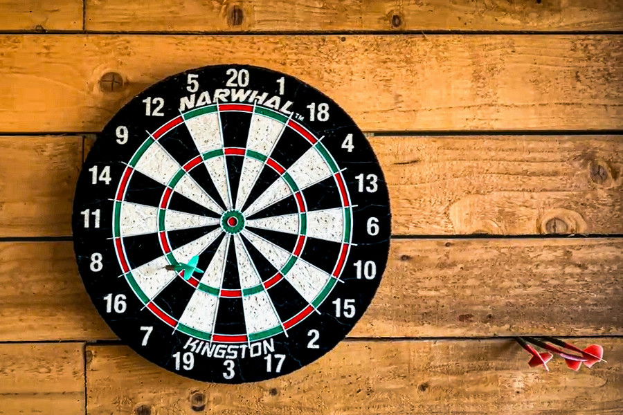 playing darts