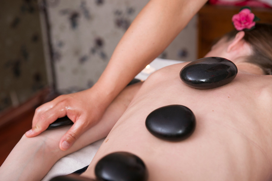 taking a massage