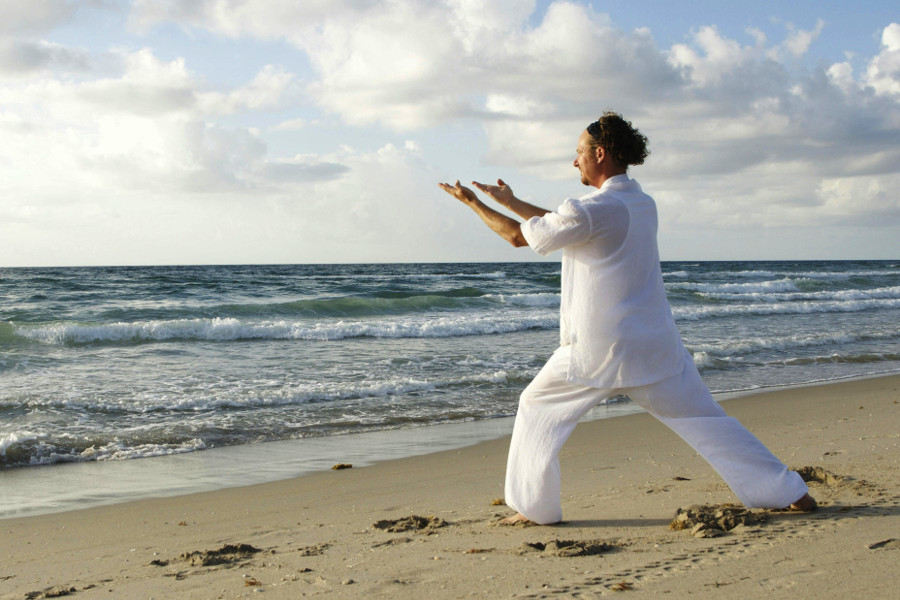practicing Tai Chi
