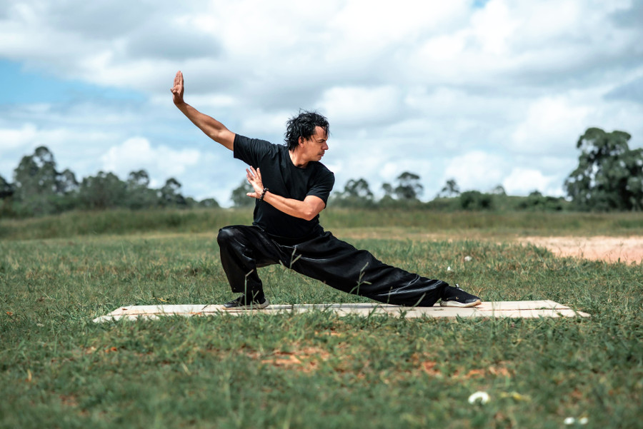 practicing Tai Chi